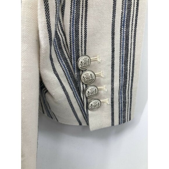 Ralph Lauren Blazer Jacket Size 12 Ivory Blue New - Picture 8 of 12